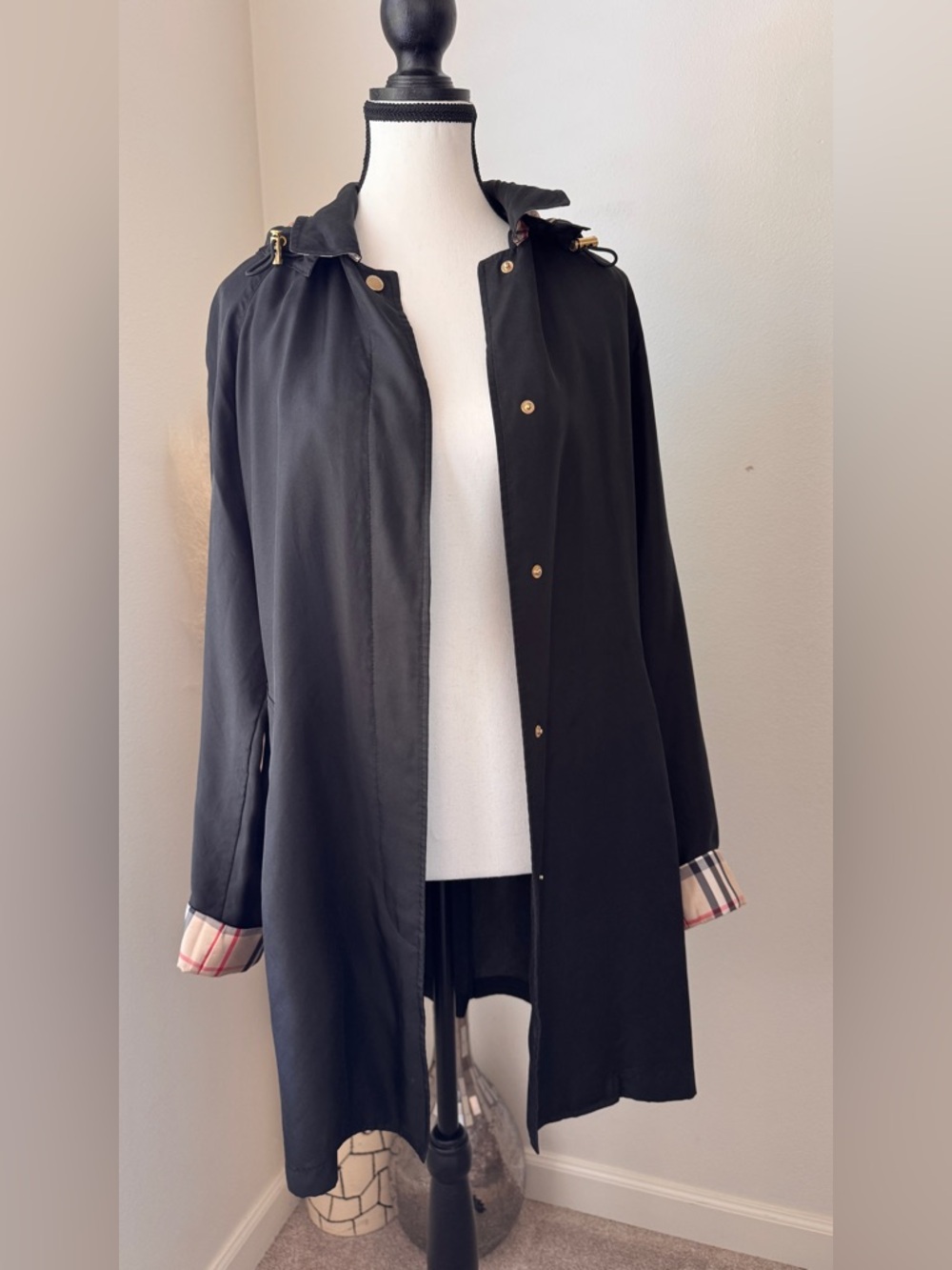 Burberry London Silk Trench Coat - M